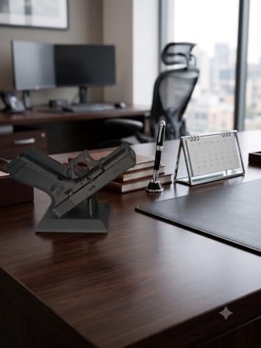 Tactical Handgun Style Business Card Holder | Matte Black Desk Accessory & Card Stand for Office & Real Estate | Made in USA image 5