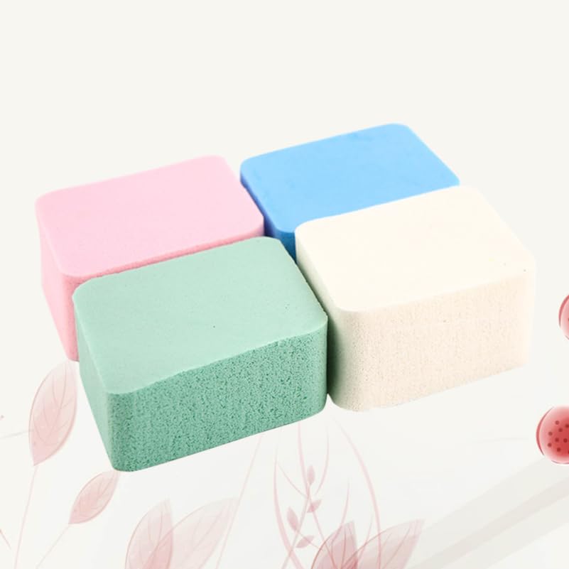 WOONEKY Four-Color Diamond Makeup Sponge Powder Puff Set 4 Large Natural Soft Cosmetic Blenders for Face Foundation Concealer Blusher