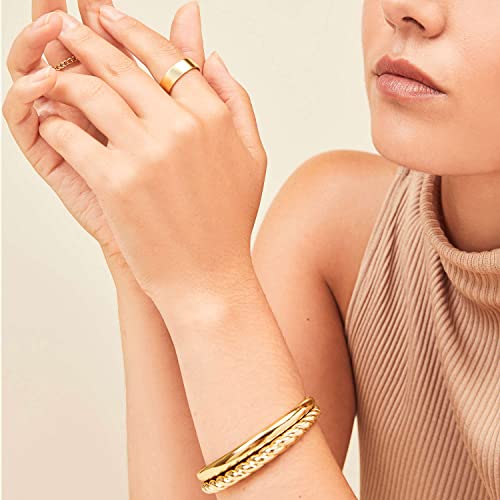 Aojun 14K Gold Filled Ring High Polish Plain Tarnish Resistant Comfort Fit Eternity Wedding Band 1mm 2mm 3mm 4mm 5mm 6mm 8mm Ring for Women Men4