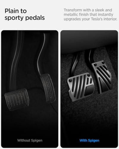 Image of Spigen Stainless Steel Performance Pedal Cover for All Model 3 /Y - Stripe