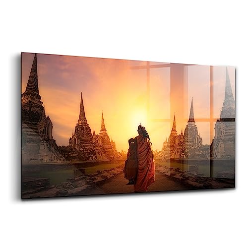 Peinture sur verre d'art zen de 120x60 cm pour sublimer un salon contemporain
