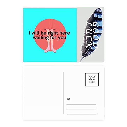 Engelska klassiska känslomässiga texter väntar turfjäder vykortsset tackkort postsida 20 st