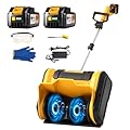 Brushless Cordless Snow Shovel, 12-Inch Electric Snow Blower with 2 4.0Ah Batteries & Fast Charger, Adjustable Front Handle, Directional Chute Lightweight 11lb for Driveway, Sidewalk, and Steps