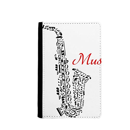 Protège-passeport motif saxophone | Étui portefeuille de voyage multicolore classique 9,4x14,7 cm