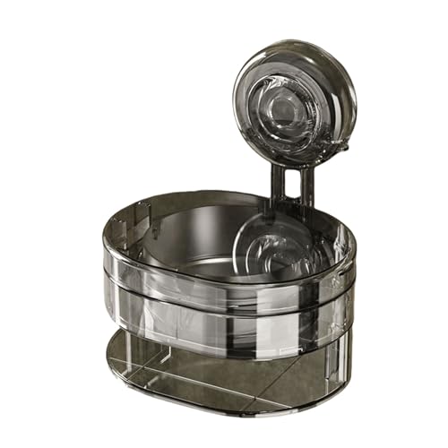 Wandaschenbecher mit Saugnapf，Aschenbecher，Aschenbecher mit Deckel，Aschenbecher Lustig，Winddicht mit Abdeckung, geeignet für Balkone und Toiletten，Verstaubare Zigarettenschachtel (Schwarz)