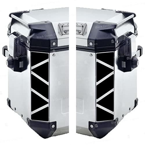 Reflectantes Adhesivos compatibles con Maletas Laterales Givi Treker Outback 48 37 ltr Motorrad (Negro)
