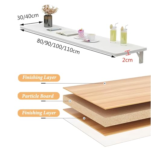Table pliante murale en chêne gris 90x30 cm pour petits espaces - 3