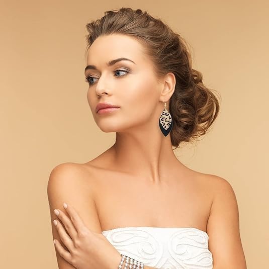 Leopard Earrings For Women Leopard Print Earrings Cheetah Print Earrings Animal Print Fashion Boho Fringed Statement Soft And Lightweight Leopard Handmade Tear Drop Dangle Jewelry - Image 7