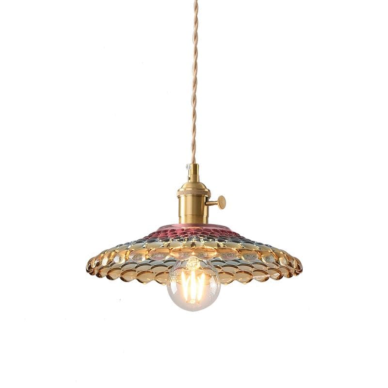 Lampe suspendue en verre teinté hauteur réglable anti éblouissement