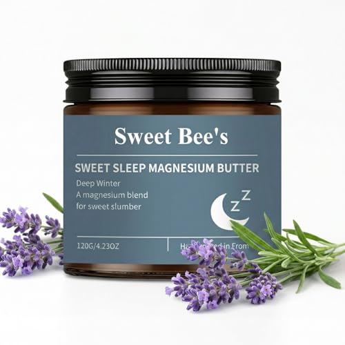 Sweet Bees Official Sleep Magnesium Butter Soft Spring Magnesium Cream with Shea & Mango Butter Arnica & Essential Oils Nighttime Magnesium Lotion for Leg Foot Original Lavender 4oz