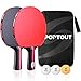 Tischtennisschläger, Tischtennis Set, 2 Tischtennis-Schläger und 3 Tischtennis-Bälle(Logo von Sportout) (Beginner Play)