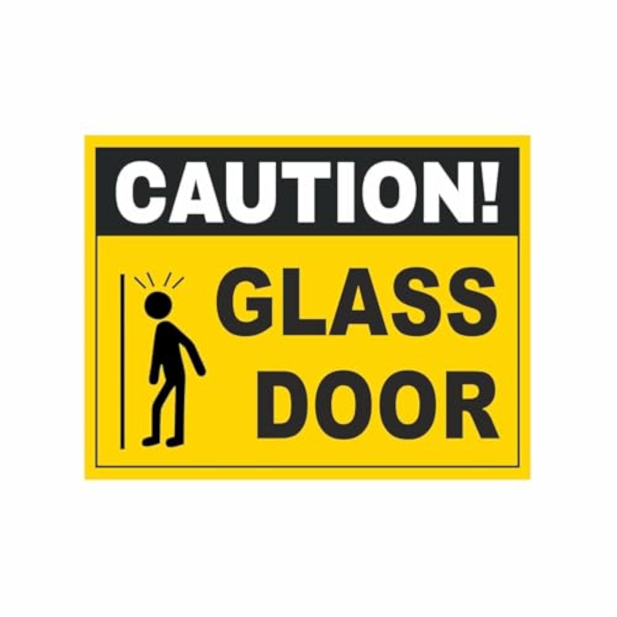 Self Adhesive Caution Glass Door Sign Stickers