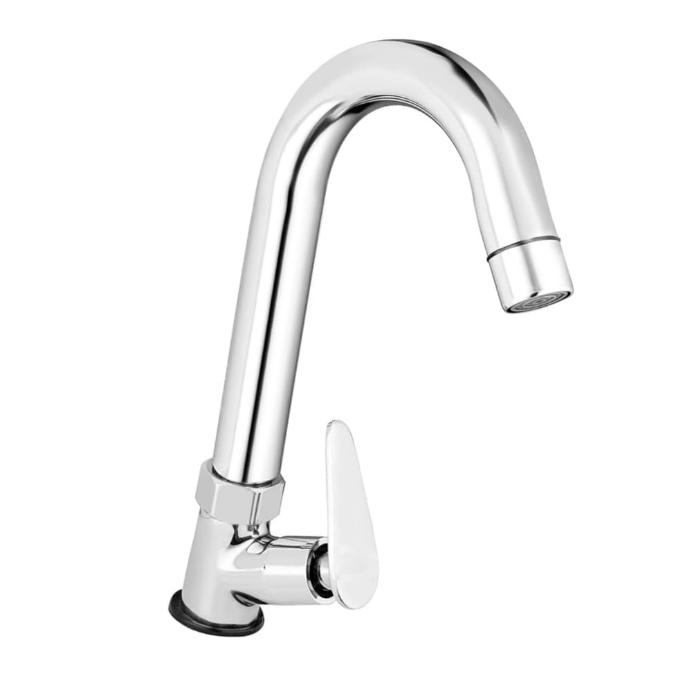 ESOW Kitchen Drinking Water Faucet, 100% Stainless Steel, Swan Neck Tap Basin | Sink Faucet 360° Swivel | Table Top Pillar Cock | Tap Sink for Home, Bathroom & Office (Paan)-image-17