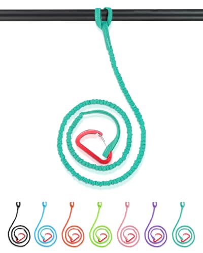 Abahub 1PCS Paddle Leash Kayak Paddle Leash Guinzaglio di Sicurezza Corda di Sicurezza Elastica con moschettone per SUP Kayak Nautica Canoa Kayak Pagaia Accessori 150-210cm