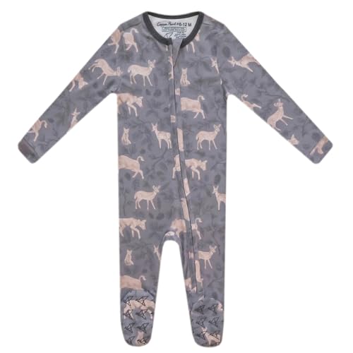 Image of Copper Pearl Baby Zip-Up Footie Pajamas - Soft Stretchy Sleep and Play Footies for Boys and Girls