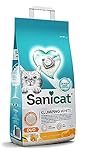 Sanicat - White Clumping Cat Litter - Vanilla and Mandarin Scent | Made from natural minerals with odor control | Absorbs moisture and forms clumps for easy cleaning | 10 L capacity