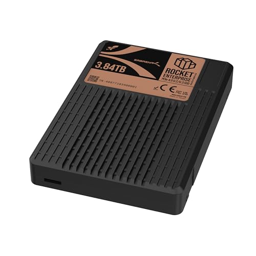 SABRENT Rocket Enterprise PCIe 4.0 U.2 NVMe 3.84TB SSD, High-Endurance Server Drive with Power Loss Protection, Up to 7,000MB/s, 1DWPD, E2E Protection, NVMe-MI, 2.5M MTBF (SB-P4U2-3840)