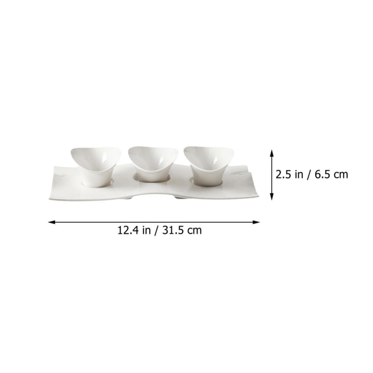 Plat à Condiments Japonerie en Céramique, Petit Modèle Blanc | Finition Soignée, Usage Solide, Motif Discret, pour Table de Repas et Diverses Occasions