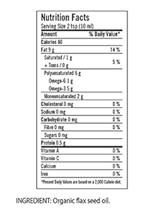 Flora Health Certified Organic Flax Oil - Cold Pressed & Unrefined - Non-GMO, Gluten-Free, Kosher Omega Flax Seed Oil Blend - Essential Fatty Acids for Wellness - 941 mL Liquid, Glass Bottle