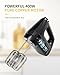 SHARDOR Hand Mixer Electric Whisk, 400W All-Pure Copper Hand Whisk,6 Speed & Turbo Mixer Electric Handheld, Snap-On Storage Case,5 Stainless Steel Accessories for Kitchen Baking,Black