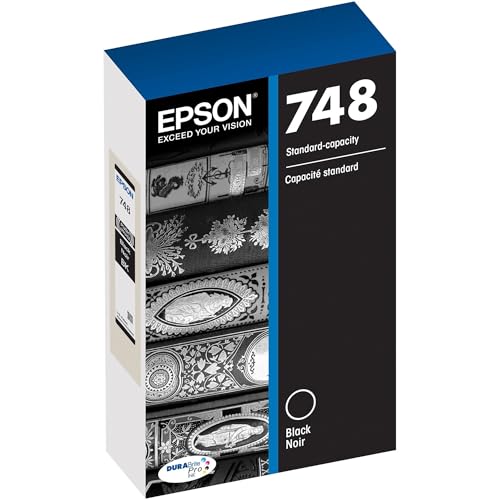 EPSON 748 DURABrite Pro Ink Standard Capacity Black Cartridge (T748120) Works with WorkForce WF-6530, WF-6590, WF-8590, WF-6090, WF-8090