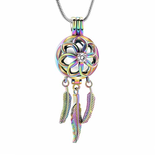 Collier urne attrape-rêves avec outil de remplissage pour cendres