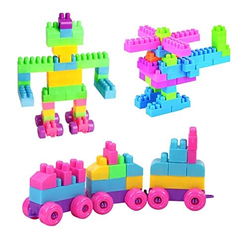 AEXONIZ TOYS Plastic House Building Blocks Toy Game Set with Wheel for 3-8 Years Old Kids Boys & Girls,Random Color,200 Piece (Kids House Building Block Toys with Wheel) (B09SQ2MNTC) Amazon Price History, Amazon Price Tracker