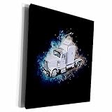 3dRose Museum Grade Canvas Wrap - A white semi tractor trailer truck finished in a distinctive illustration style Graphics Trucking