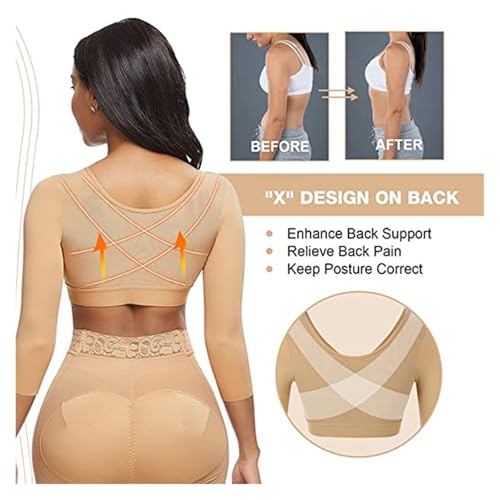 Soutien-gorge push-up et vêtement modelant avec manches de compression bras
