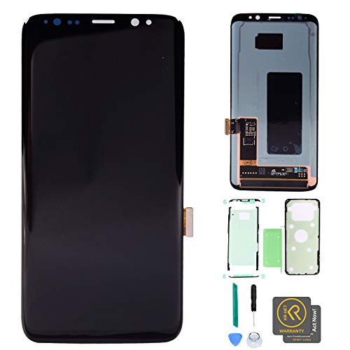 KR-NET AMOLED LCD Display Touch Screen Digitizer Assembly Replacement + Full Set PreCut Adhesive for Samsung Galaxy S8 G950F G950A G950P G950V G950T G950R4