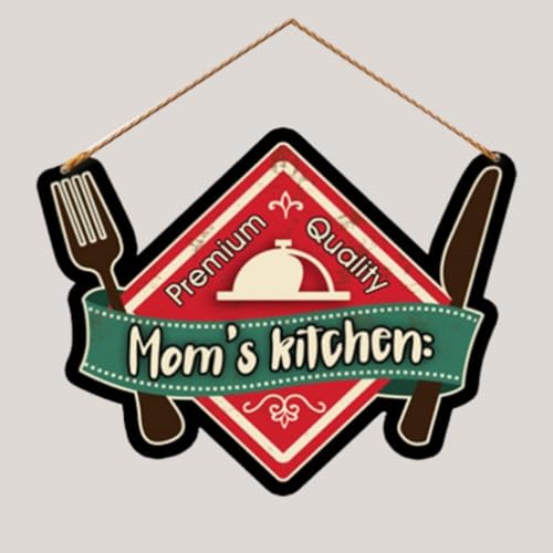 Image of PNF Poster And Frames Mom's Kitchen Quote Wall art & Door Hanging Frame For Kitchen, Dining, restaurants Decor | Walland home Decor for Living Room | Room Decor Wall Decor Items For Bedroom | (Wooden, 11x9 Inch,brown)-126-1