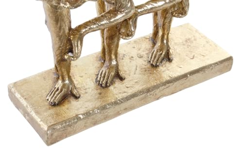 Statue singes danseurs dorés objet déco moderne résine 23cm - 4