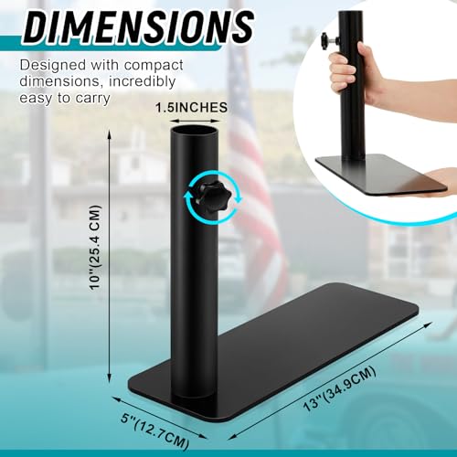 Yaocom XIE-YAOCOM-1488 2 Pcs Portable Flagpole Tire Mount Metal Stand Holder thumb #1