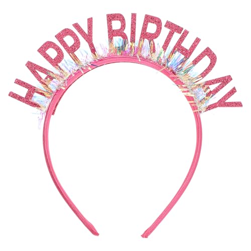 Oruola Diadema de cumpleaños, tiara de feliz cumpleaños, rosa, talla única, mujer, ocasión de cumpleaños