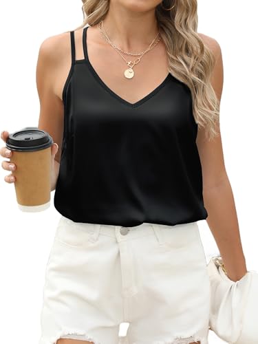 トップス VELOUR SHOULDER RIBBON CAMISOLE TOPS Mawor Silk Camisole Tops for Women Summer Satin Sleeveless