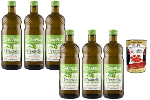 Italian Gourmet Carapelli Huile d’Olive Extra Vierge Il Frantoio 6×1 L – extraction à froid,...