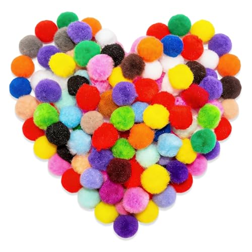 300 PCS Fluffy Craft Pom Poms Pompoms for Crafting Coloured Pom Poms
