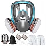 Wiederverwendbare Vollgesichts-Atemschutzmaske, Gasmaske Vollgesichtsmaske mit Filter, industrische Staubschutzmaske für sprühen, schleifen,Malerei,Polieren,Schweißen mit 22 Filtrierbare,Ohrstöpsel