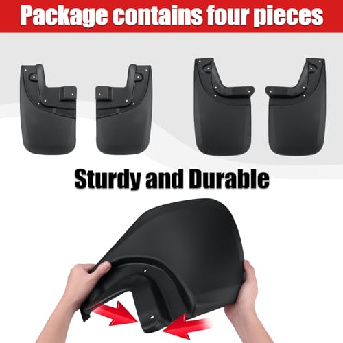 Image of Mud Flaps Compatible with Toyota Tacoma 2005-2015 Mud Guards Splash Guards Tire Protector Mudguard (with Fender Flares), Front and Rear (Driver & Passenger Sides)