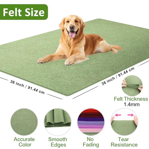 Image of XSEINO Sage Green Large Felt Fabric 36 inch X 36 inch(1 Square Yard), 1.4 mm Thick Soft Felt Fabric Sheet for Crafts, Green Series Colors Soft Nonwoven Fabric, Fit for Decoration, Sewing, DIY Crafts