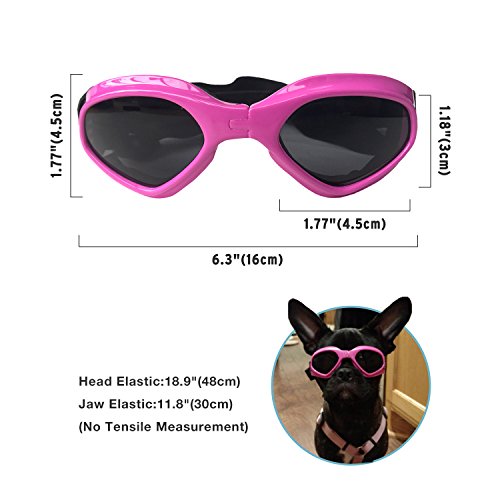 Petleso Dog Goggles Medium Breed, Pet Sunglasses for Medium Dogs Eye Protection Windproof, Pink - Image 5