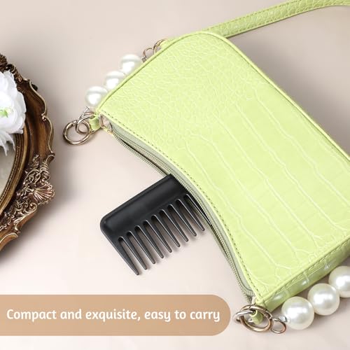 Peine pequeño negro de dientes anchos para cabello rizado miniatura 5