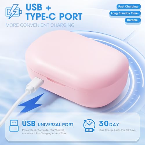 Portable Contact Lens Cleaner with Blue Light,LXIANGN Rechargeable Contact Lens Cleaner with Mirror, 3 Timing Modes for Disposal Soft Lens, Hard Lens, Contact Lens (Pink)