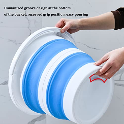 Secchio pieghevole con manico, 15 l, portatile, pieghevole, per campeggio, pesca, giardino e pulizia della casa, design salvaspazio