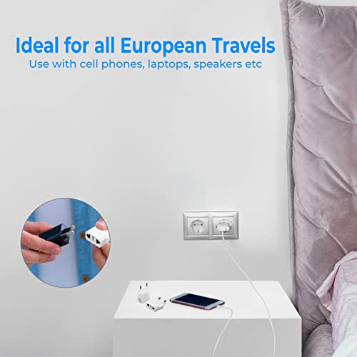 Unidapt 43237-2 4 Pack European Travel Plug Adapter, Unidapt Us To Europe Adapter Type C Outlet Converter America Usa Italy Spain Germany France Eu, Power Plug thumb #5