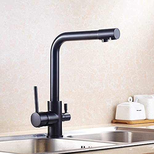 Grifos de cocina de 3 vías en latón macizo con caño giratorio de 360 grados