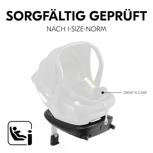 hauck i-Size Isofix Basisstation Kompatibel mit Drive N Care Babyschale, Getestet nach UN ECE R129, Einfaches Befestigen von Basisstation & Babyautositz mit Grün/Rot Sicherheitsindikatoren (Schwarz)