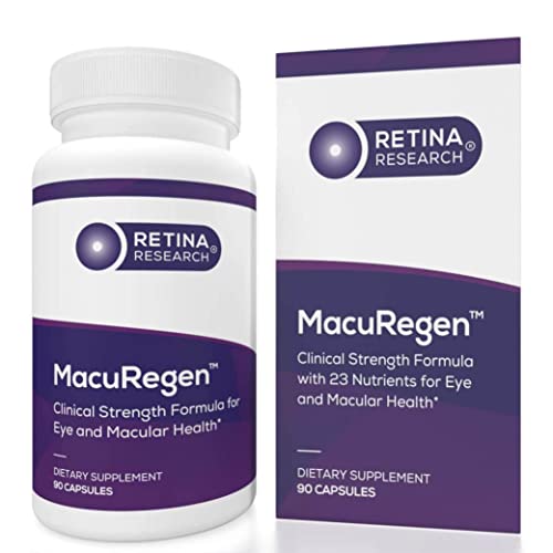 Retina Research MacuRegen AREDS 2 Eye Vitamins, 23-in-1 Vision Health Supplement with Lutein, Zeaxanthin, Bilberry and More (90 Capsules)