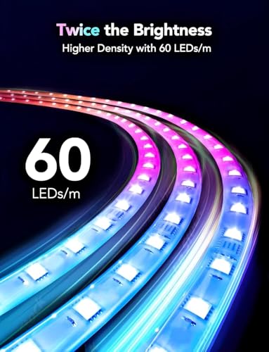 Image of Smart RGB Strip Light - Bluetooth, White PCB, 60 LEDs /m, App & Group Control, Music & Dynamic Modes, Copper PCB, 5M Strip with SP623 BT Controller & 12V Adapter
