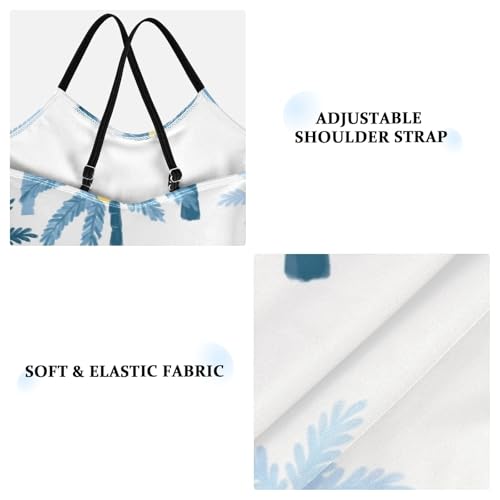 Girls One Piece Swimsuits Tropical Pattern with Palm Tree Sport Halter Swimwear Beach Bathing Suit,9-10T3